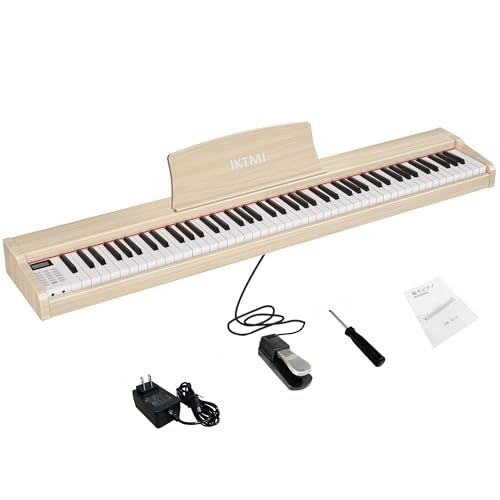 Amazon | IKTMI 電子ピアノ 88鍵盤 ペダル付き 木製 電子 ピアノ